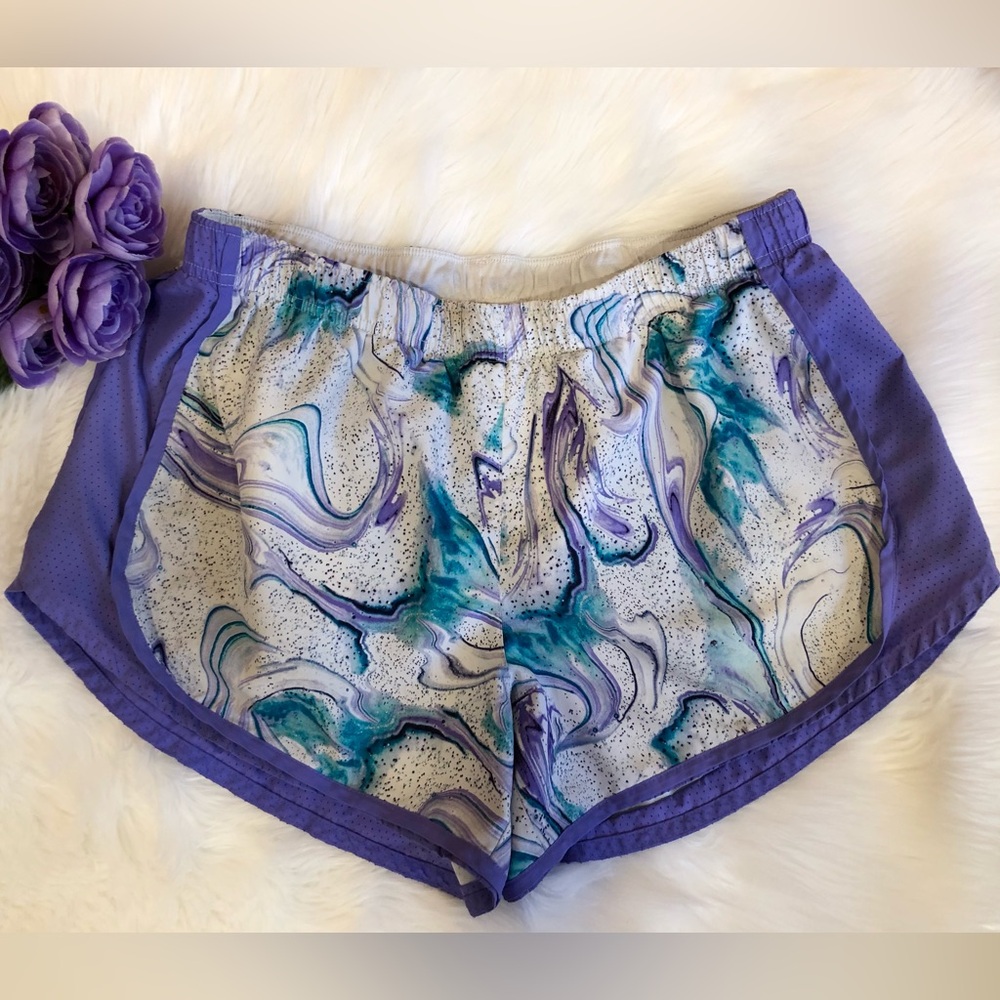 Athletic Works Purple Swirl Lined Running Athletic Shorts Size XL